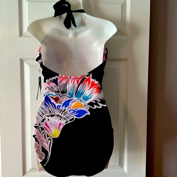 TRINA TURK Seychelles High Neck Swimsuit Swimsuit Sz 16W. - Picture 3 of 4